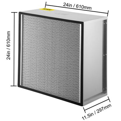 Bentism Filter Replacement, 24''x24''x11.5'' AC Filter, True HEPA Pleated Air Filter, Air Filter Replacement with Durable Galvanized Frame, 99.97% Standard Filter Compatible