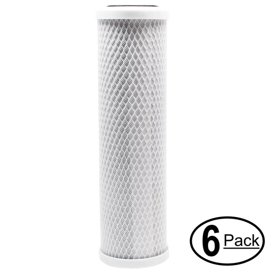 6-Pack Replacement for MaxWater 103456 Activated Carbon Block Filter - Universal 10 inch Filter for MaxWater 3 Stage Whole house water filter - Denali Pure Brand