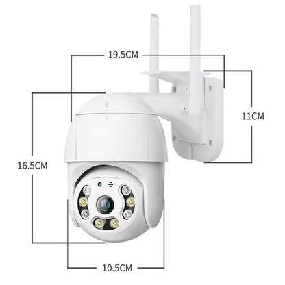 1080P Waterproof Smart WiFi Camera System - Wireless with 355° Rotation, Motion Detection, Sound & Light Alarm, Night Vision, Two-Way Communication, APP Remote Control for Home & Office Security