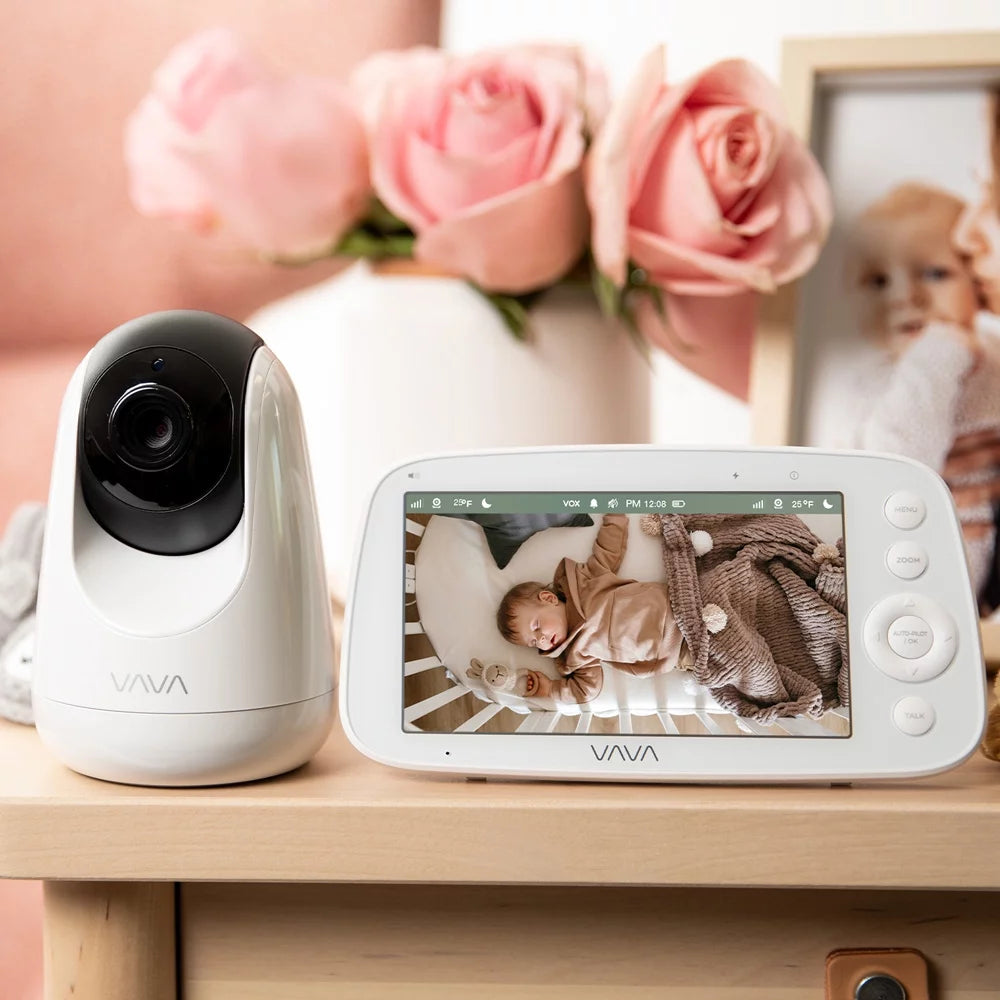 VAVA Video Baby Monitor, 5" 720P Handheld Screen and 2-Way Audio, Infrared Night Vision, Pink