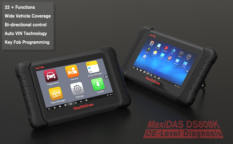 Autel Scanner MaxiDAS DS808K Auto Diagnostic Scan Tool, Upgrade of DS808 MP808,Same as MS906, Bi-directional Control