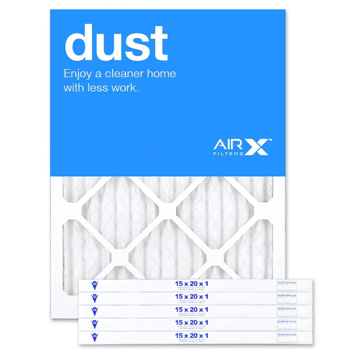 AIRx Filters Dust 15x20x1 Air Filter Replacement MERV 8 AC Furnace Pleated Filter, 6-Pack