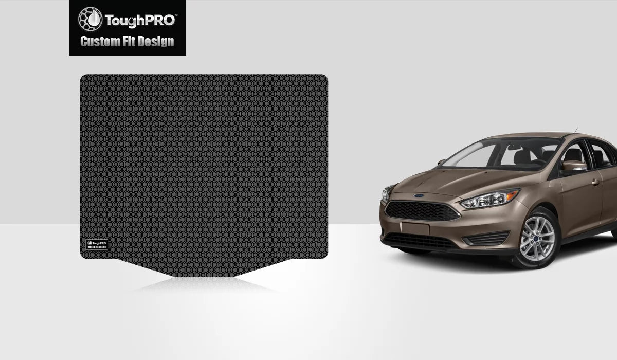 ToughPRO - Trunk Mat Compatible with FORD Focus - All Weather Heavy Duty (Made in USA) - Black Rubber - 2015