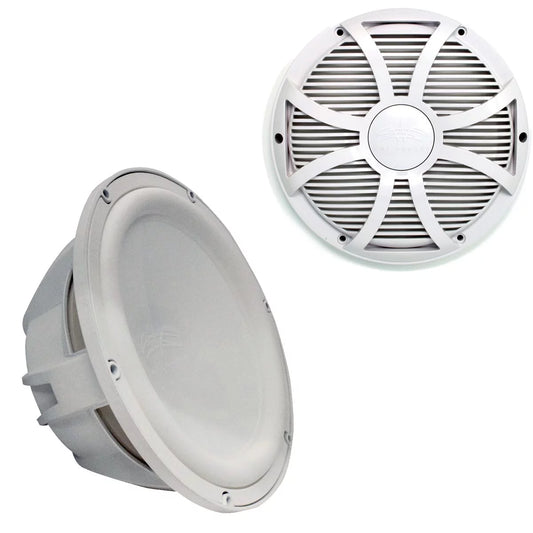 Wet Sounds Revo 10" Subwoofer & Grill - White Subwoofer & White Closed Face SW Grill - 2 Ohm