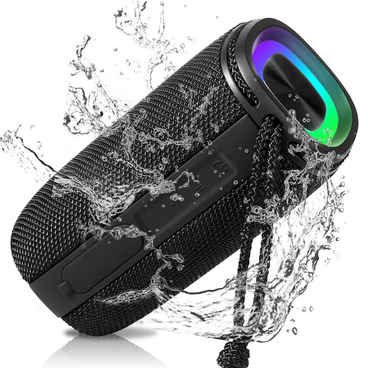 UrbanX Scorpio Series Bluetooth Speaker, IPX5 Waterproof Speakers 360° HD Surround Sound with Punchy Bass, True Wireless Pairing, BT5.3, Portable Speaker for Nokia C2 Tennen - Black