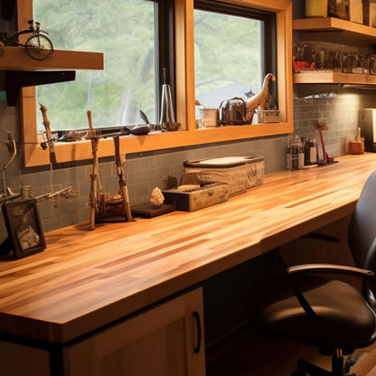 Butcher Block Counter Top, Grown Cherry Solid Hardwood Countertop, Wood Slabs For Kitchen, Reversible, Both Side Polished, Prefinished With Food-Safe Oil, 1.5" Thickness, 24" L X 25" W