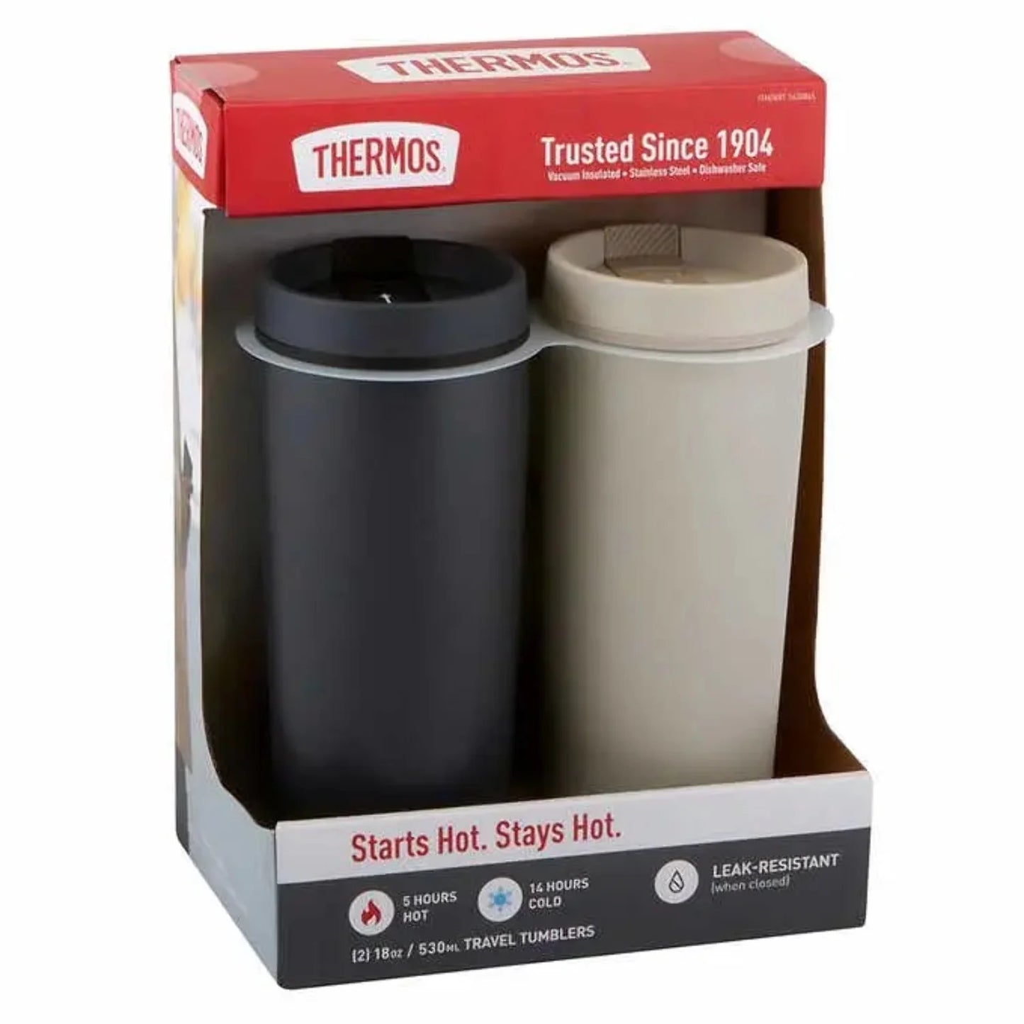 THERMOS Travel Tumblers 2-Pack Stainless Steel