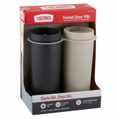 THERMOS Travel Tumblers 2-Pack Stainless Steel