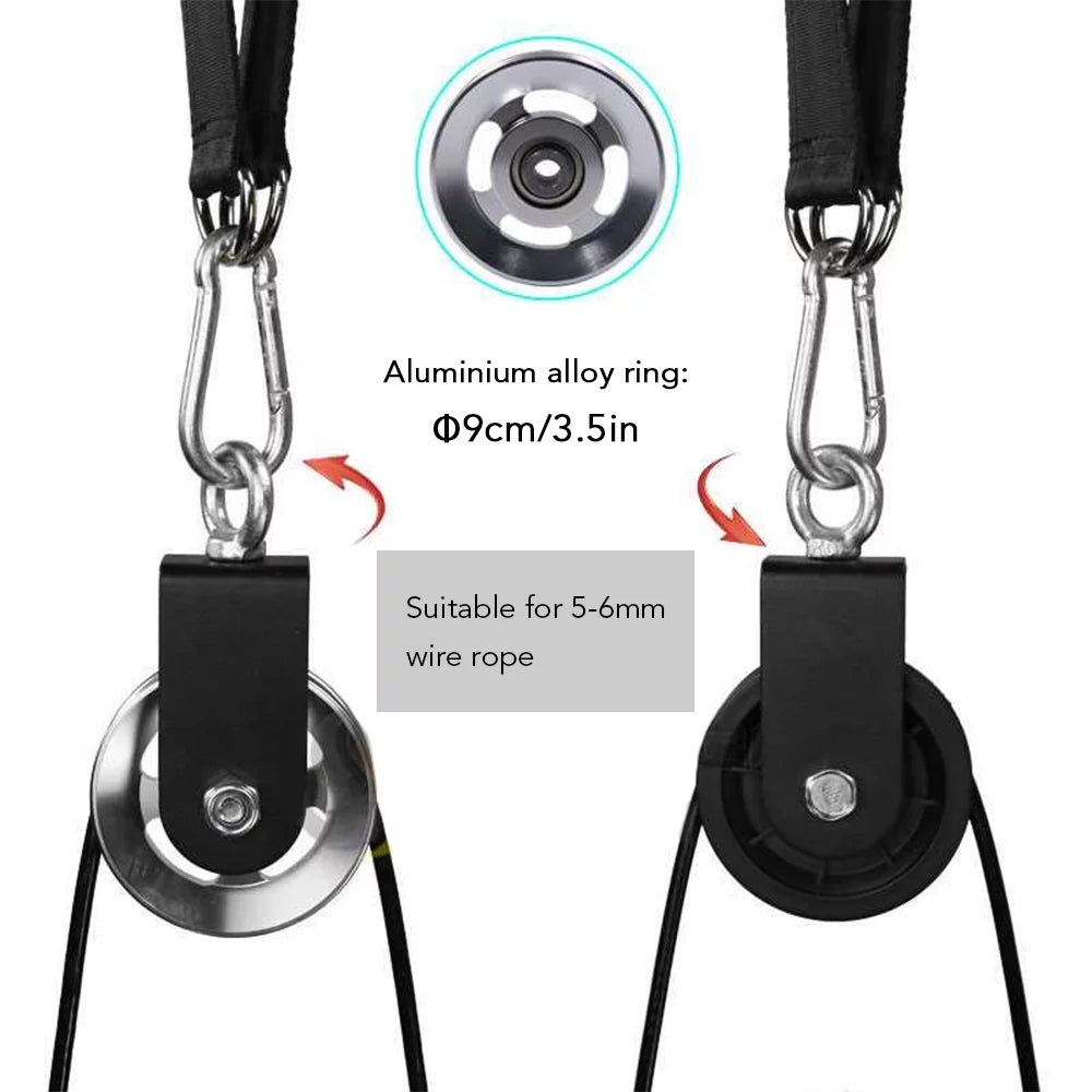 Tomfoto Pulley Cable Machine Attachment System with Upgraded Loading Pin Super-Silent Detachable 360 Degree Rotation Pulley Fitness Arm Biceps Triceps Strength Training Home Gym Workout Equipment