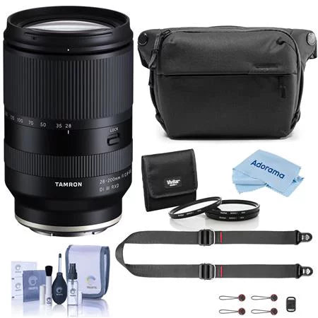 28-200mm f/2.8-5.6 Di III RXD Lens for Sony E, Bundle with ProOptic 67mm Filter Kit, Everyday Sling V2, SlideLITE Strap, Cleaning Kit, Cloth