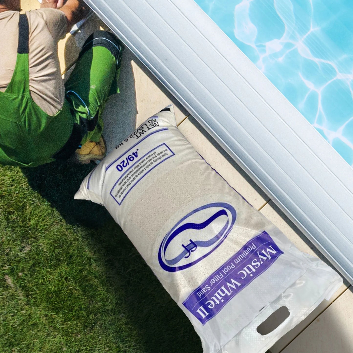 US Silica Mystic White II Swimming Pool Filter Sand, White, 50 Pound Bag