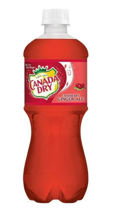 Canada Dry Fruit Cranberry Ginger Ale, 20 oz, Pack of 12