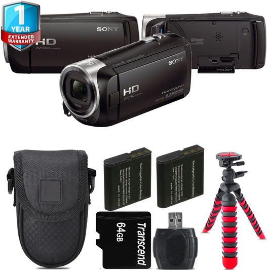 Sony HDR-CX405 HD Handycam + Extra Battery +Tripod + 1 Yr Warranty -64GB Kit