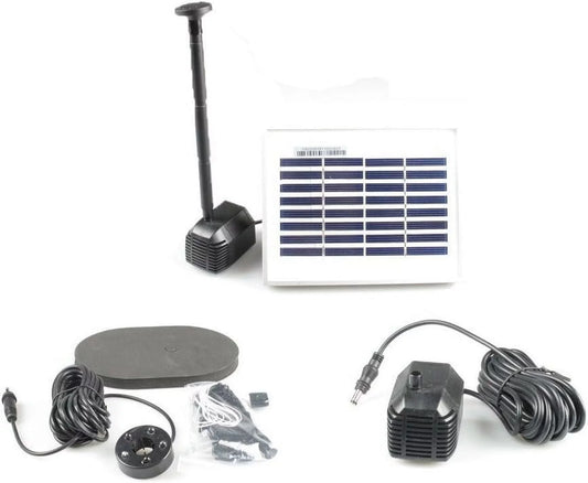 Solar Fountain Pond Water Pump With Battery Timer And LED Light