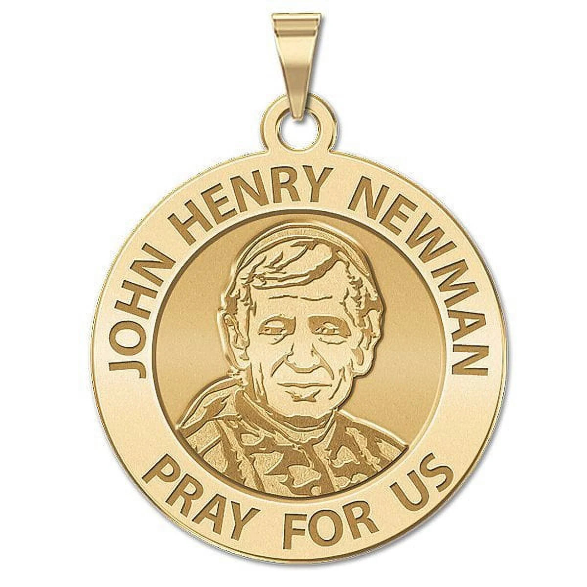 Blessed John Henry Newman Religious Medal "Traditional Religious Medal " 3/4 Inch Solid 14K Yellow Gold