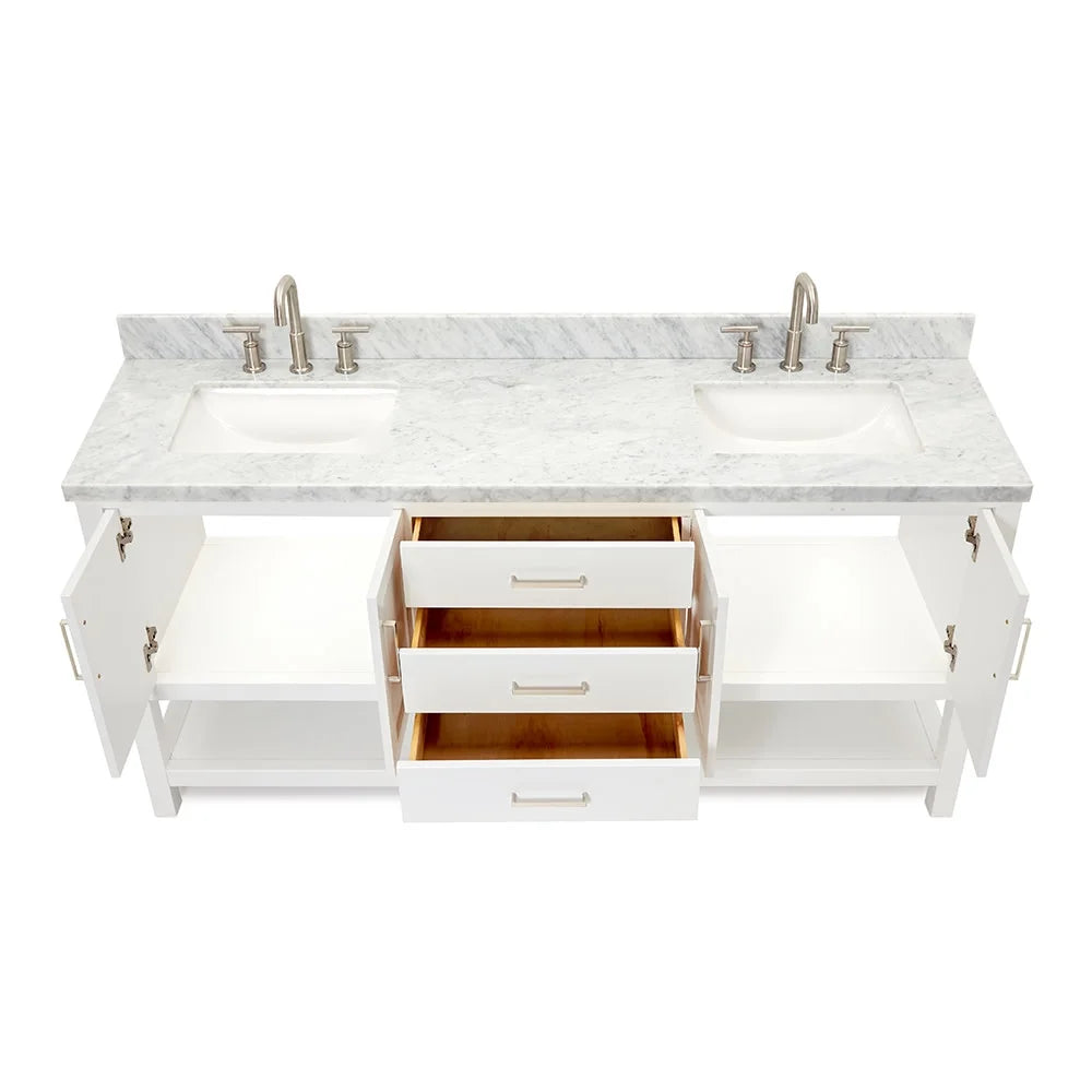 Ariel S073dcwrvo Magnolia 73" Free Standing Double Basin Vanity Set - White