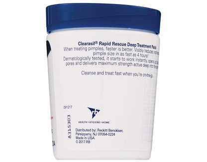 Clearasil Rapid Rescue Deep Treatment Acne Pads, 90 Count - Pack of 5