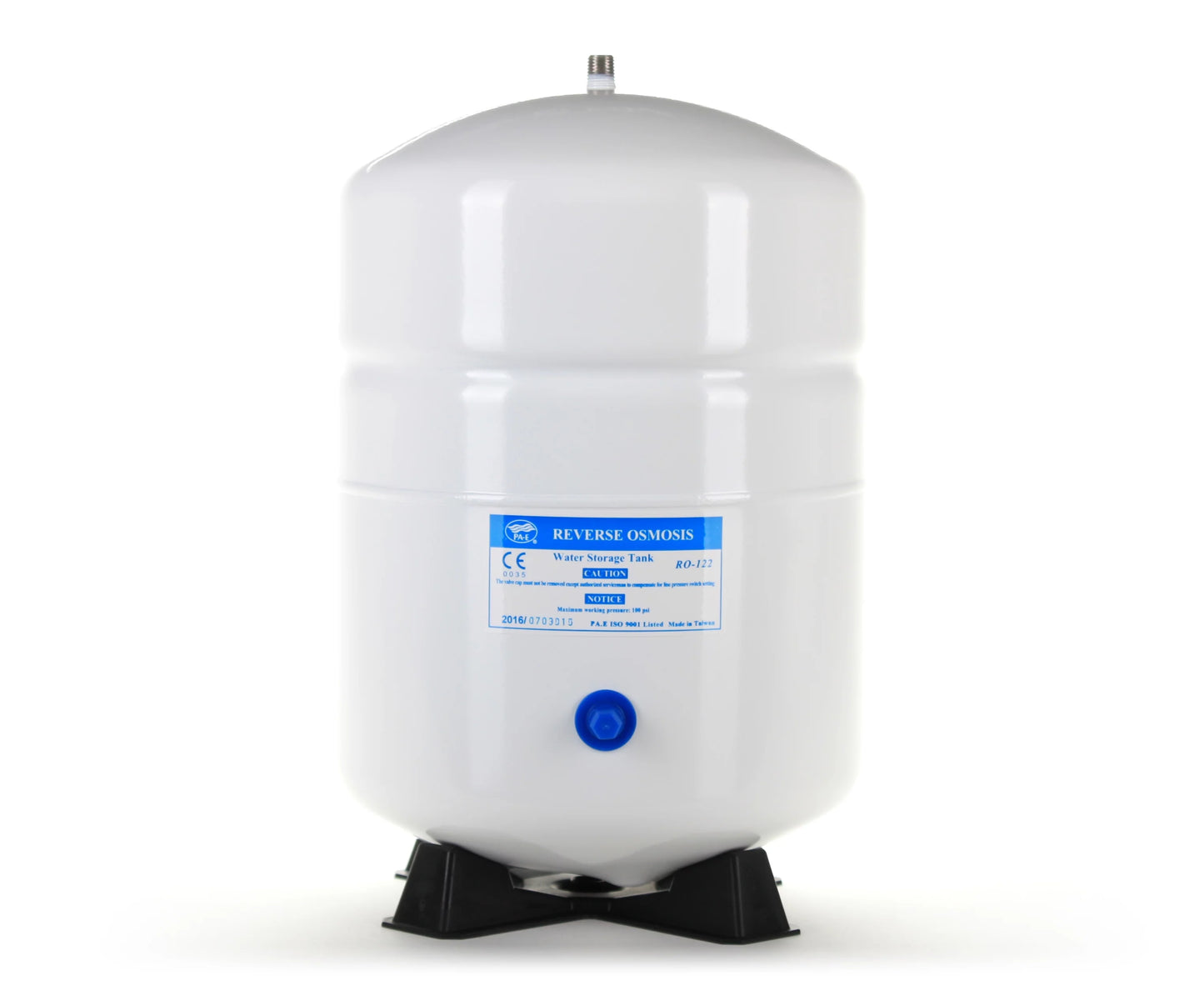 RO-122-W14 Hydronix 3.2 Gallon Stainless Steel Reverse Osmosis Storage Water Tank, Small Size - White, 1/4" Port