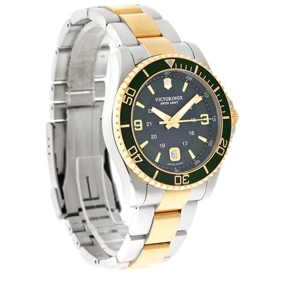 Swiss Army Maverick Mens Green Dial Two Tone Swiss Quartz Watch 241605 (Unworn) No Box or Papers