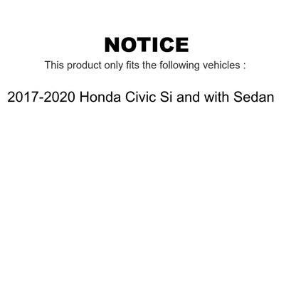 Transit Auto - Front Rear Ceramic Pads And Coated Disc Brake Rotors Kit For 2017-2020 Honda Civic Si with Sedan KGA-102879