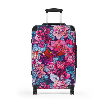 Bloomwave | Floral | Pink, Red, Navy, White | Hardshell Suitcase