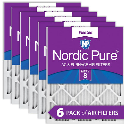 16x20x1 (15_1/2x19_1/2) Pleated MERV 8 Air Filters 6 Pack