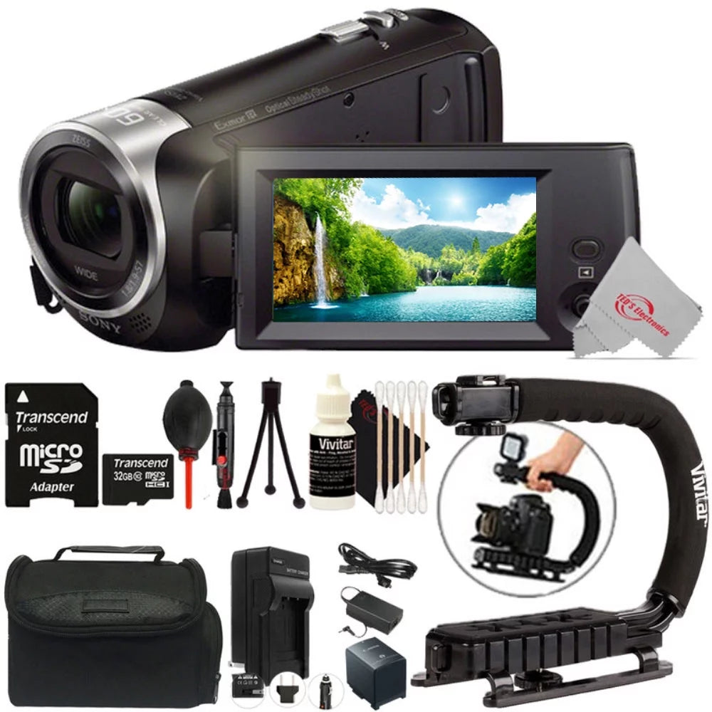 Teds SONY HDR-CX405 HD Handycam Camcorder Top Accessory Bundle