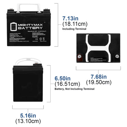 12V 35AH SLA INT Battery Replacement for Generac OD4575 - 2 Pack