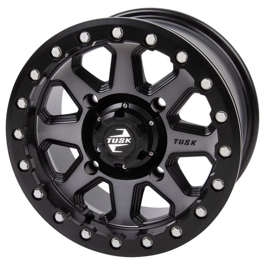 4/137 Tusk Uinta Beadlock Wheel 15x7 5.0 + 2.0 Gunmetal/Black For Can-Am Defender HD10 Pro Lone Star 2021-2022