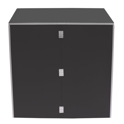 TOOL1SHOoo Portable Foldable Event bar Cabinet 19.5x47.75x42.75in Black with Aluminum Edging