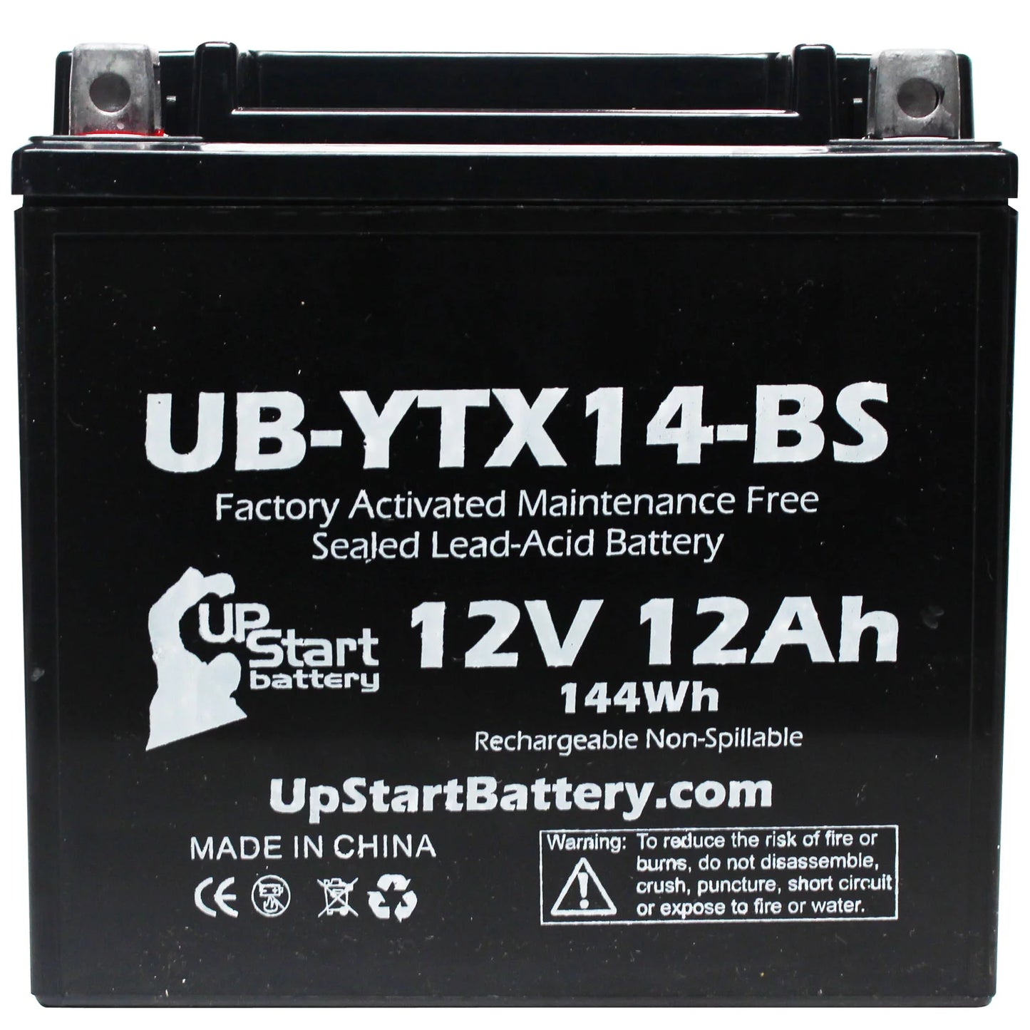 2-Pack UpStart Battery Replacement 2012 BMW F800ST, GS 800 CC Factory Activated, Maintenance Free, Motorcycle Battery - 12V, 12AH, UB-YTX14-BS