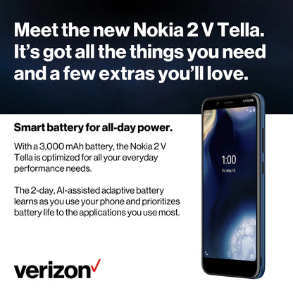 Verizon Nokia 2V Tella Prepaid Cell Phones