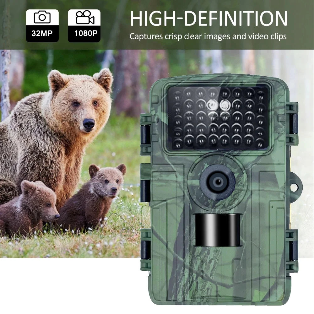 Wildlife Hunting Camera 32MP 4K HD Activated Trail Hunting Camera WIFI Bluetooth Waterproof Wifi Hunting Camera Outdoor IR Night Vision Motion