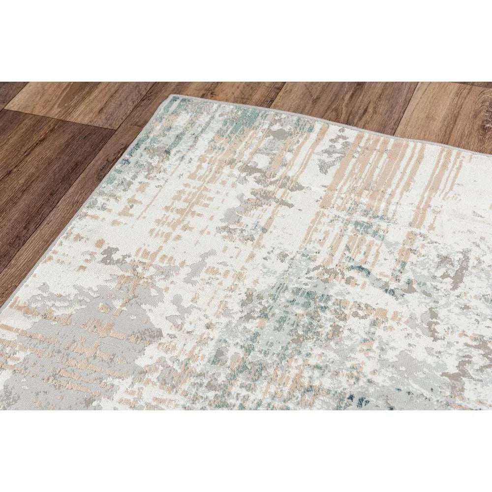 Alora Decor Glamour 7'10"x9'10" Ivory / Gray /Ivory / Gray Power-Loomed Area Rug