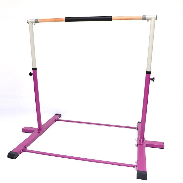 Athletic Bar Gymnastics Bar Kip Bar for Kids Gymnastic Training, Adjustable Height Horizontal Bar Professional Junior Gymnast Gymnastic Bar, Asymmetric Bar Expandable 3 to 5 FT Cushioned Bar Purple