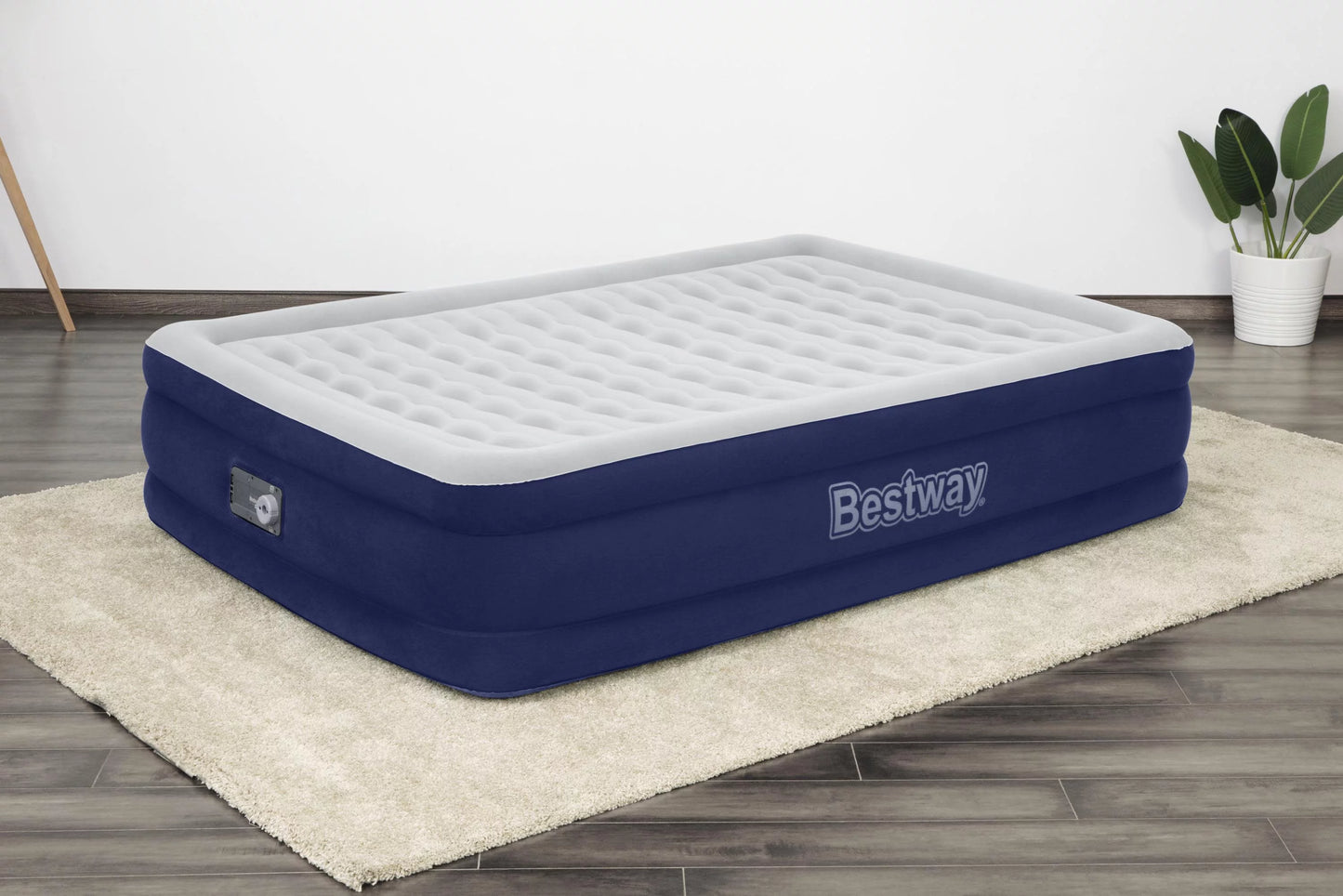 Bestway Tritech 15" Air Mattress Antimicrobial Coating with Built-in AC Pump, Full