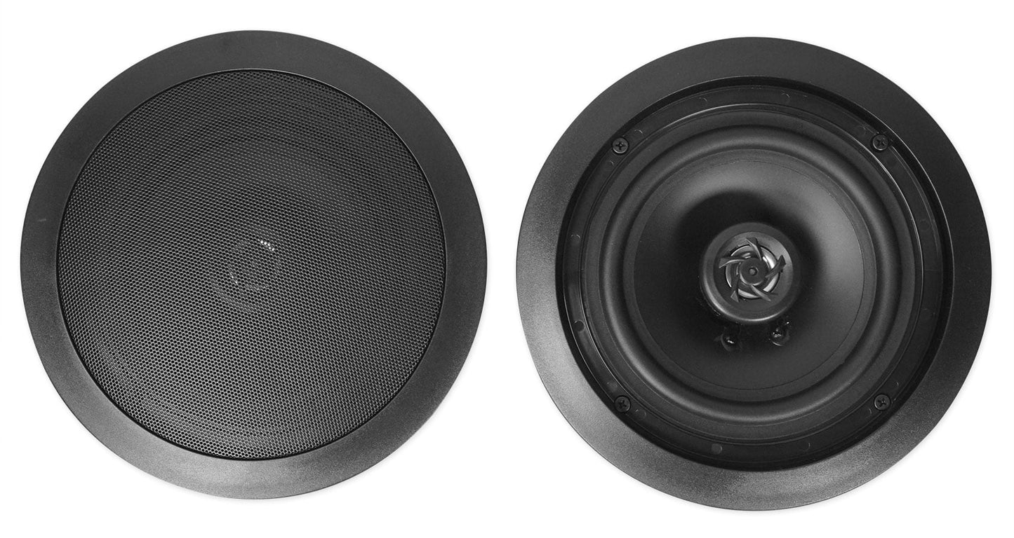 Rockville RPA40BT 4-Room Home Audio Kit Receiver+(8) 8" Black Ceiling Speakers