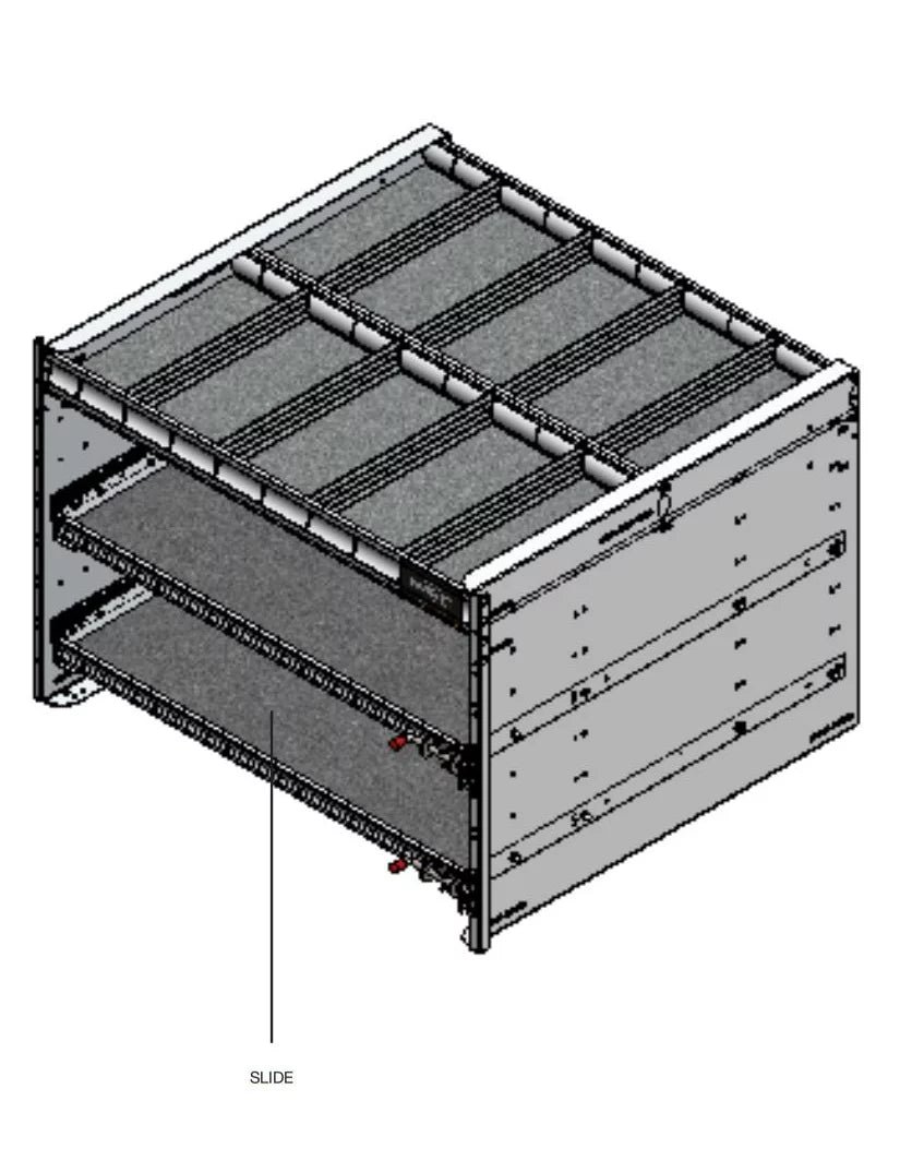 Axess Tray with 1 Shelf / 1 Drawer, Aluminum, 38"d x 45"w x 30"h, 5032-1