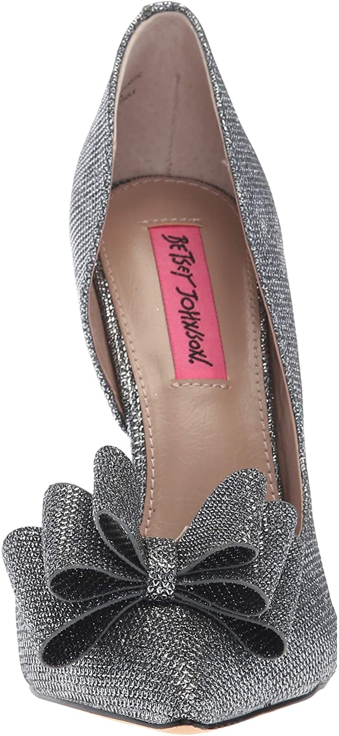 Womens Betsey Johnson Prince Dorsay Bow Toe Pumps - Pewter