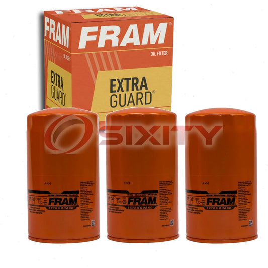 3 pc FRAM PH10890 Extra Guard Engine Oil Filters for AL3786 CO2286 D850 GEE-123 LF299 PF2174 Oil Change Lubricant Filters Fits select: 2011-2023 FORD F250, 2011-2023 FORD F350