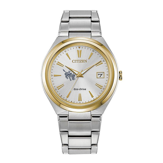 Women's Silver/Gold Colorado School of Mines Orediggers Eco-Drive Two-Tone Watch