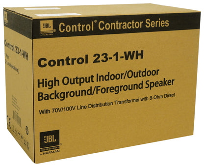 (8) JBL Control 23-1 White 3" Indoor/Outdoor 70v Commercial Wall Speakers + Amp