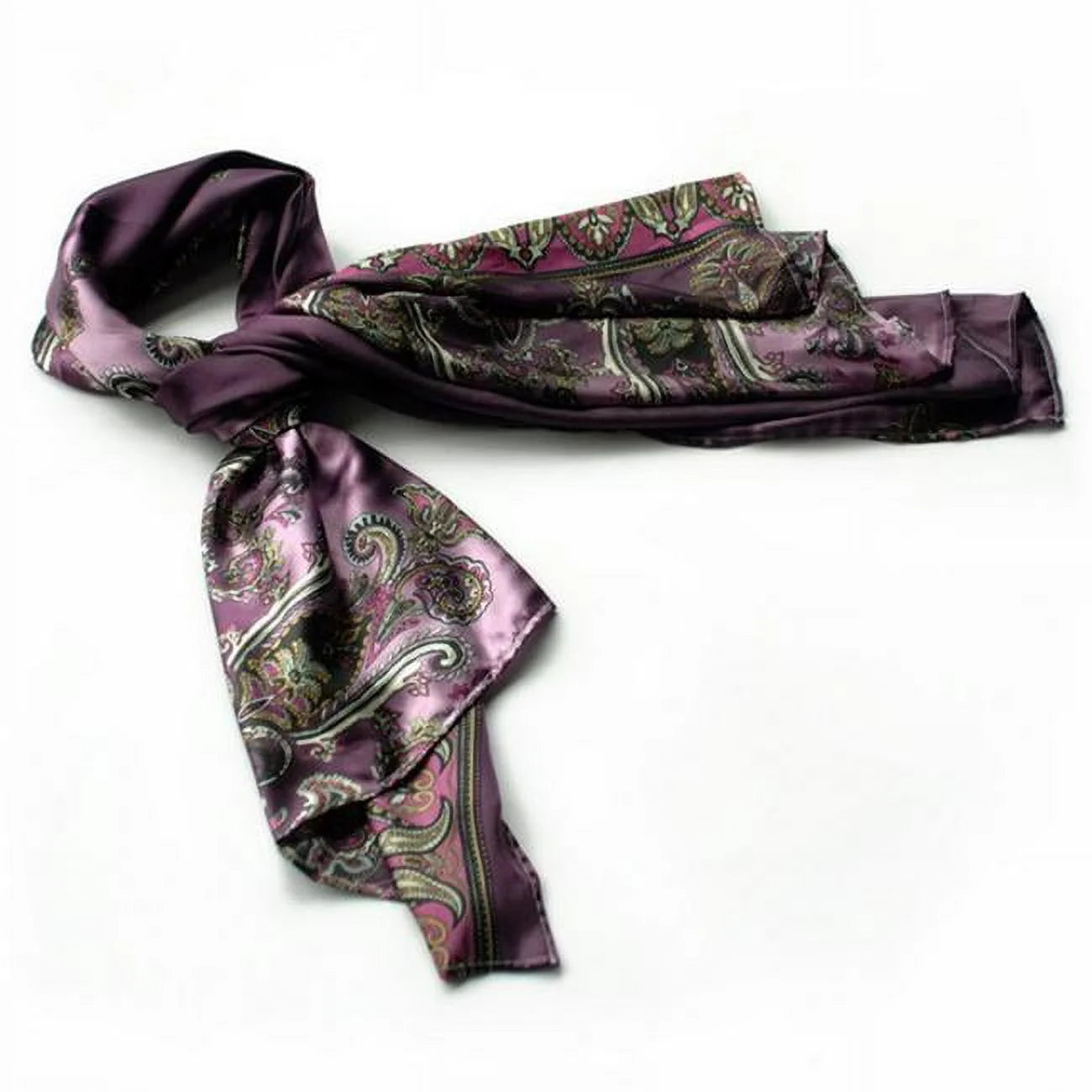 Blancho Purple Paisley Patterns Revitalized Style Soft Silk Scarf/Wrap/ShawlSmall