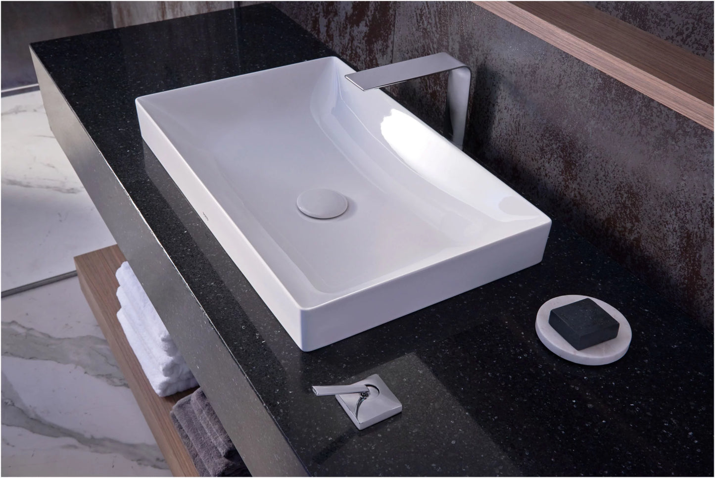 TOTO® Kiwami® Rectangular 23" Vessel Bathroom Sink with CEFIONTECT, Cotton White - LT476GR#01