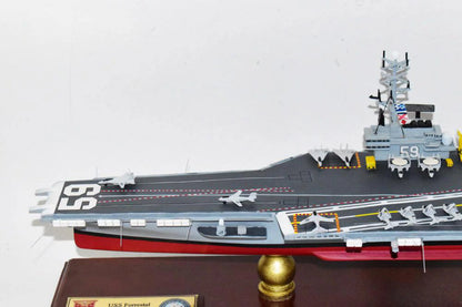 USS Forrestal CV-59 Aircraft Carrier Model,Navy,Scale Model,Forrestal Class,Mahogany