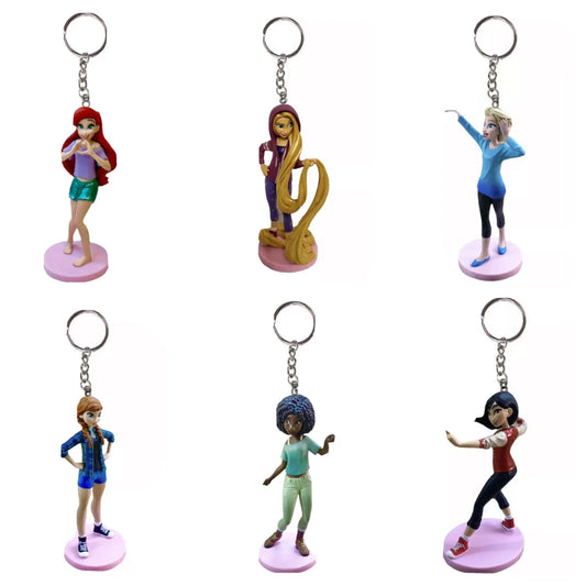 Vanellope Sports Princes Tiana Anna Elsa Ariel Rapunzel Mulan 6 Pc Fan Pull Pvc