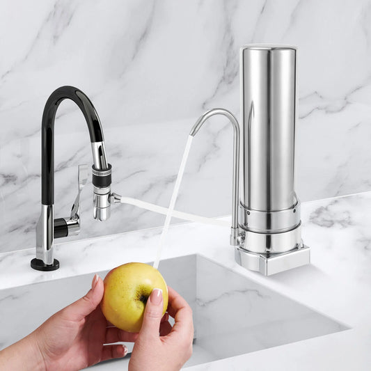 Countertop Filter Tap Water Filtration Filter Sink Drinking System Stainless Silver