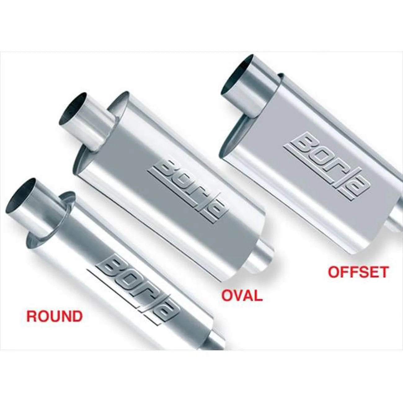 BORLA 40086 Xr-1 Sportsman 3.5 In. Center-Center 15 x 5 In. Round - Racing Muffler