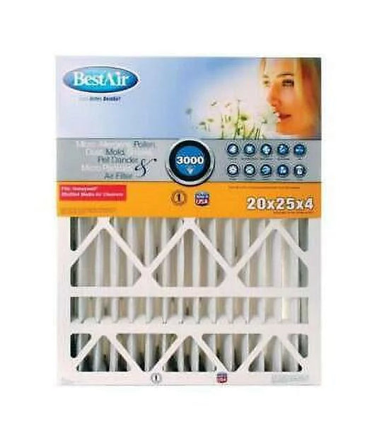 BestAir 25 in. W x 20 in. H x 4 in. D 13 MERV Pleated Air Filter (Pack of 3)