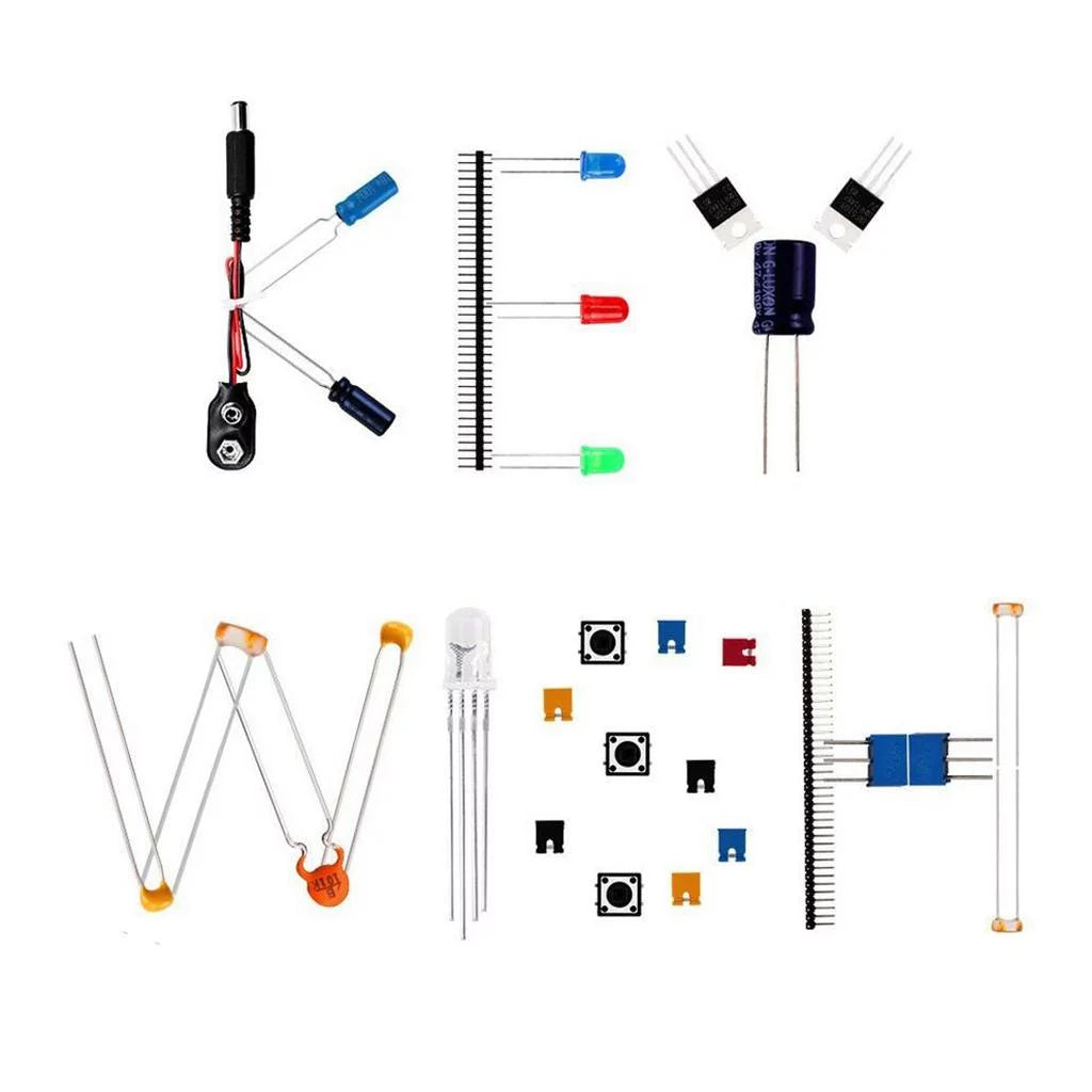 Basic Starter Breadboard, wires,Resistors, for